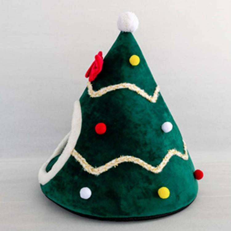 Three-dimensional Sponge Christmas Hat Shaped Pet Bed Nest Warmth Supplies, Size:Medium 45x55cm(G...
