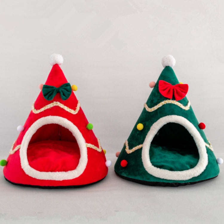Three-dimensional Sponge Christmas Hat Shaped Pet Bed Nest Warmth Supplies, Size:Medium 45x55cm(G...