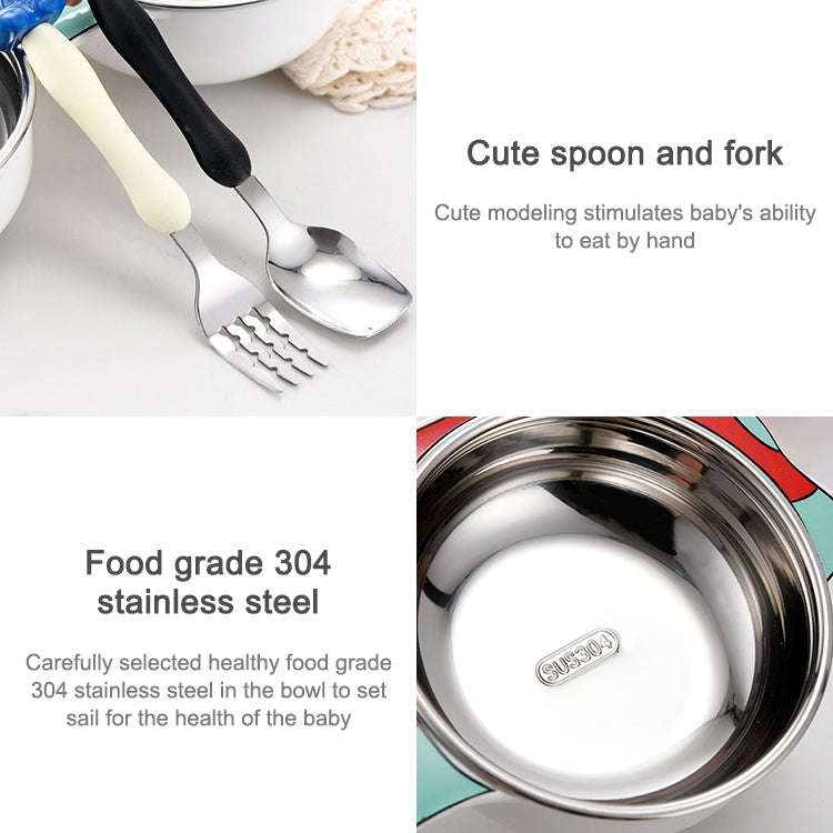 304 Stainless Steel Children Car Dinner Plate, Style:Blue