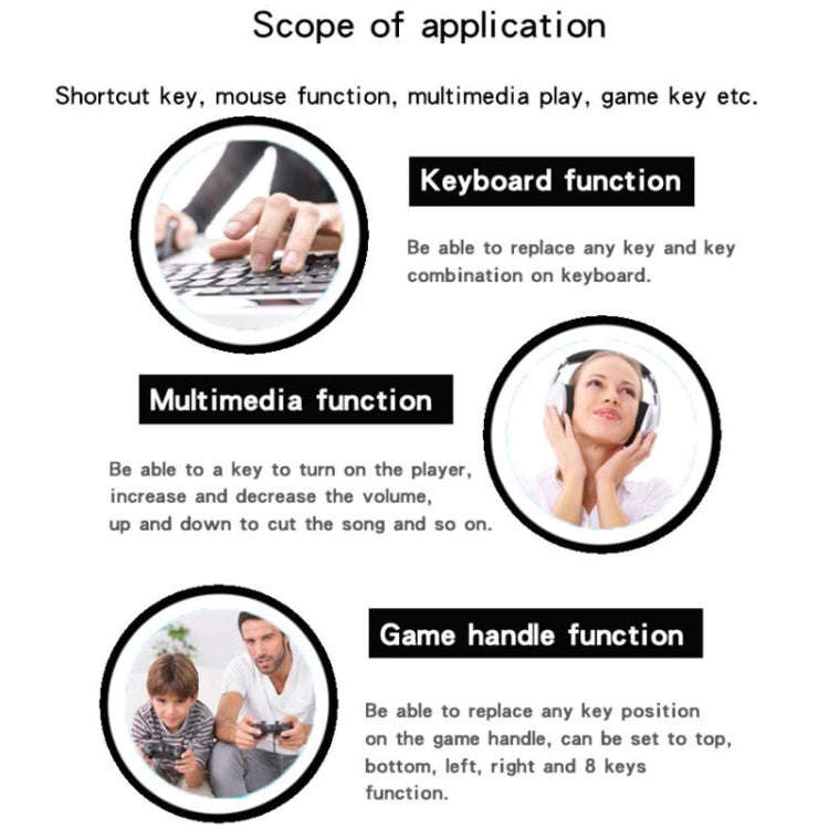 4 Keys Medical Equipment Testing Custom One-key Combo Shortcut Keyboard, Cable Length: 1.5m(Black)