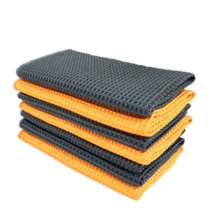 Pineapple Lattice Microfiber Lint-free Absorbent Honeycomb Car Washing Towel, Size:40x40cm(Gray)