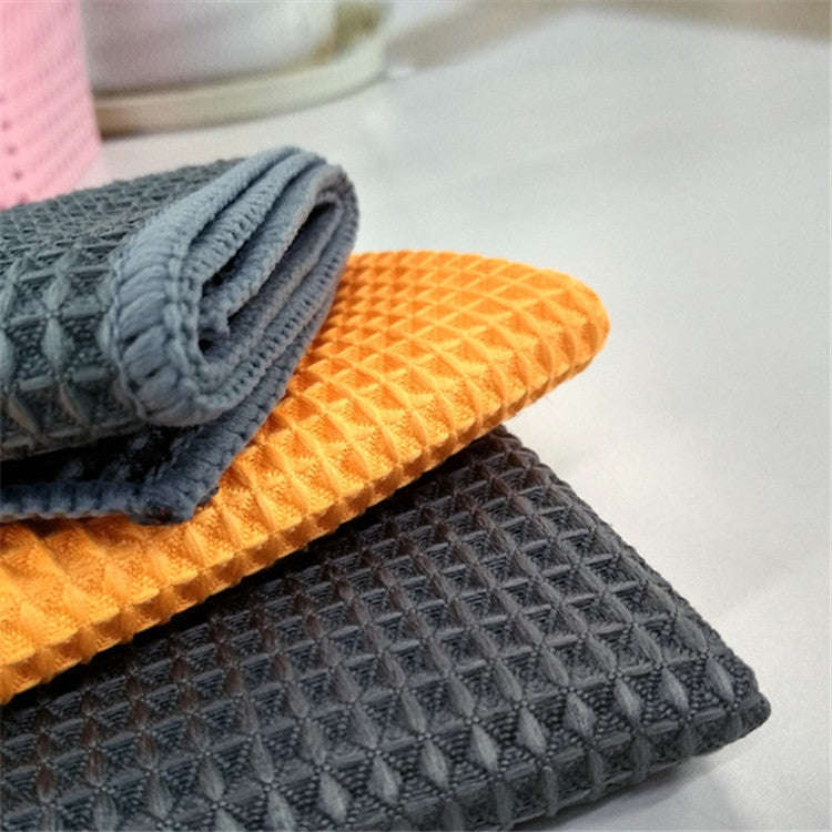 Pineapple Lattice Microfiber Lint-free Absorbent Honeycomb Car Washing Towel, Size:40x40cm(Gray)
