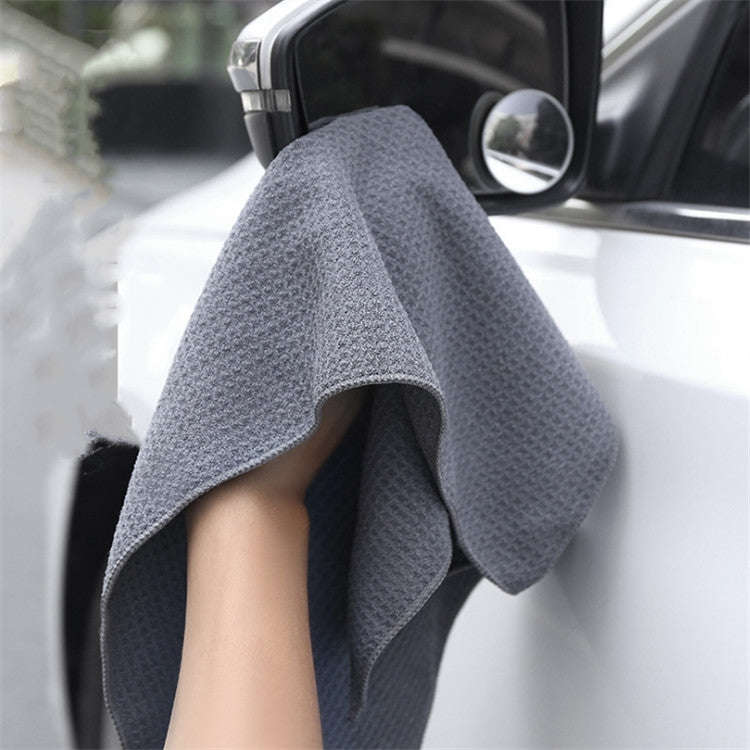 Pineapple Lattice Microfiber Lint-free Absorbent Honeycomb Car Washing Towel, Size:40x40cm(Gray)