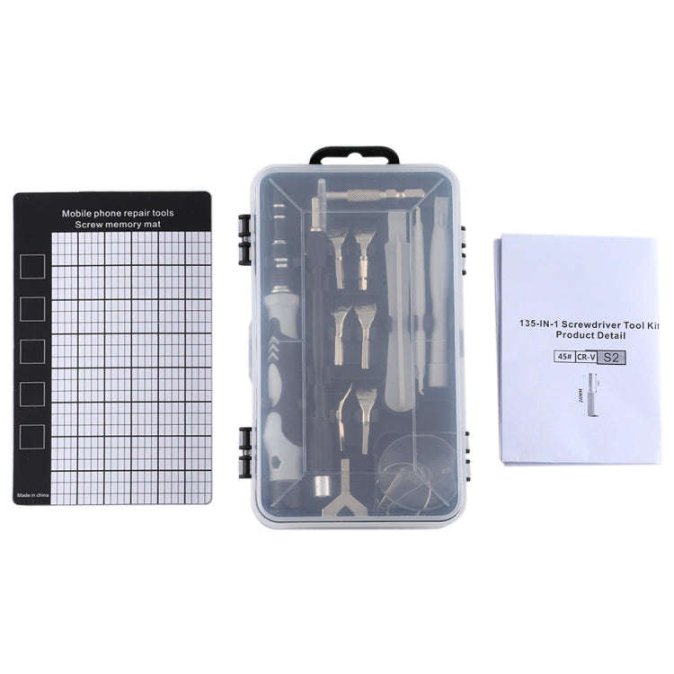 135 in 1 DIY Mobile Phone Disassembly Tool Clock Repair Multi-function Tool Screwdriver Set(Black...