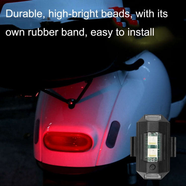 3pcs M1 Vibration Sensing Motorcycle Bicycle Aircraft Explosion Lights Cruise Flashing Anti-rear-...