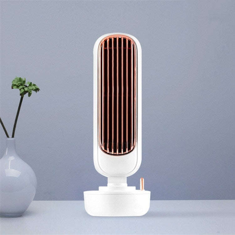 Retro Humidification Tower Fan USB Leafless Fan Water Cooling Spray Humidification Desktop Fan Co...