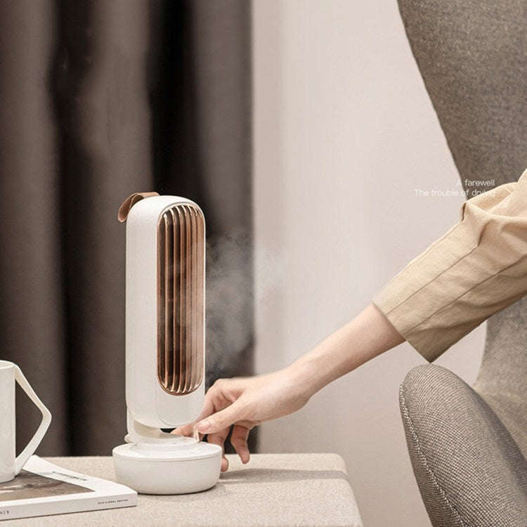Retro Humidification Tower Fan USB Leafless Fan Water Cooling Spray Humidification Desktop Fan Co...