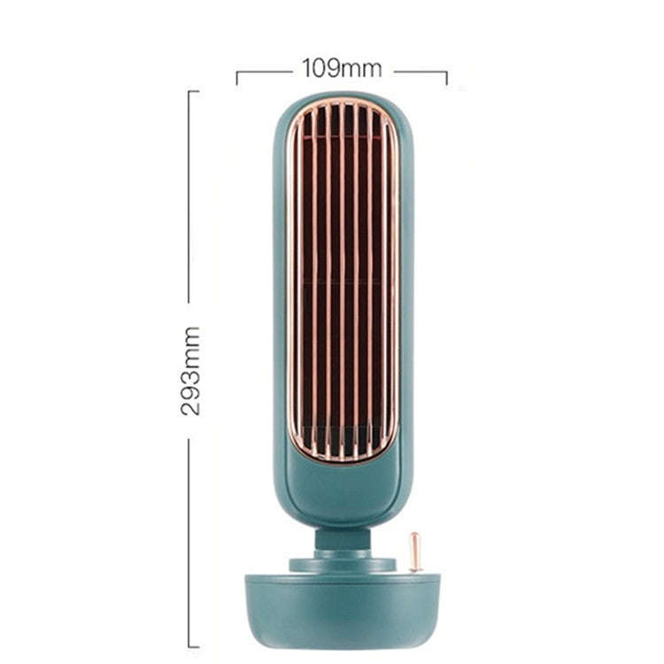 Retro Humidification Tower Fan USB Leafless Fan Water Cooling Spray Humidification Desktop Fan Co...
