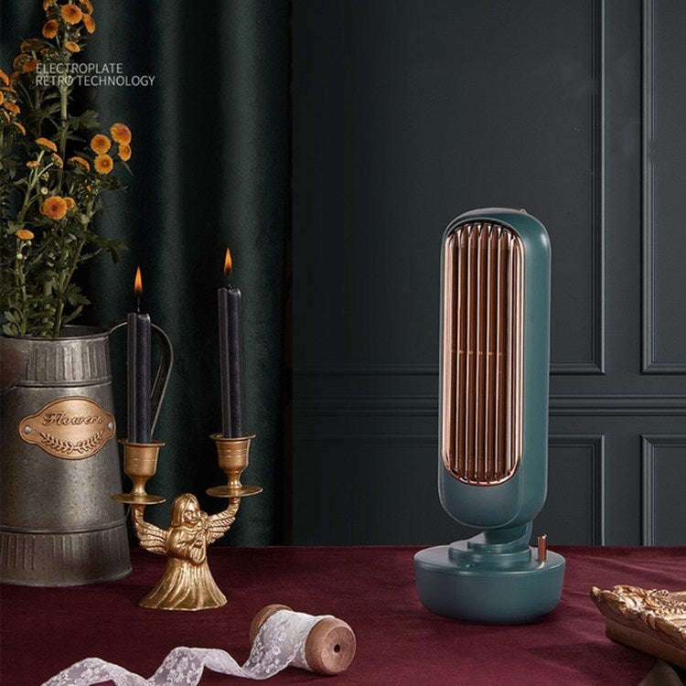 Retro Humidification Tower Fan USB Leafless Fan Water Cooling Spray Humidification Desktop Fan Co...