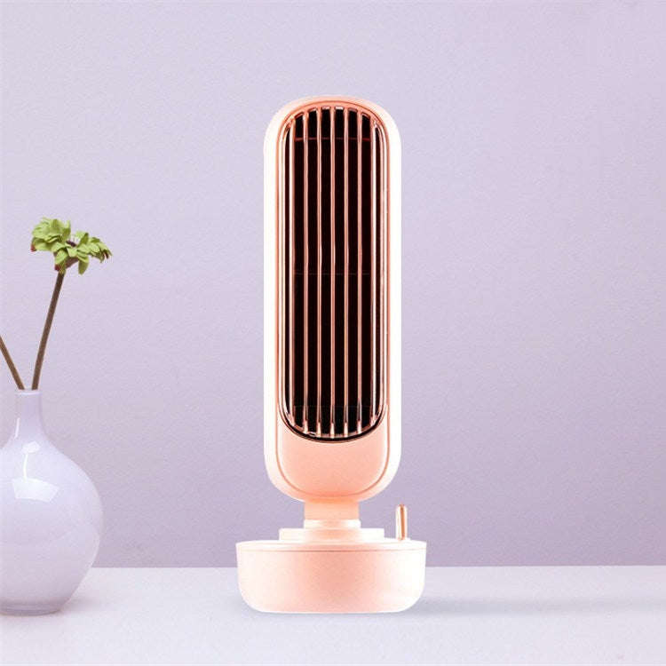 Retro Humidification Tower Fan USB Leafless Fan Water Cooling Spray Humidification Desktop Fan Co...