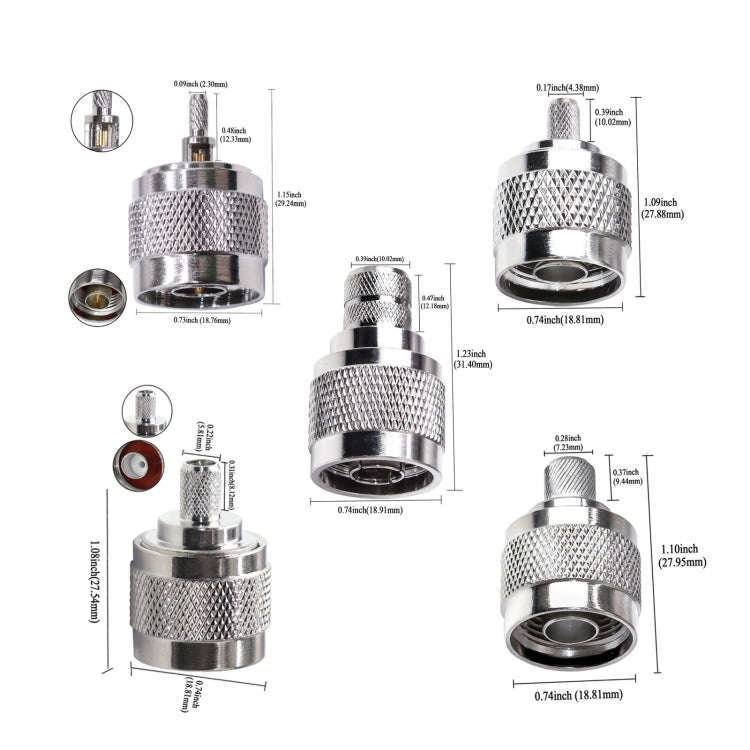10pcs NJ-1.5 For RG316/RG174/LMR N Type Plug Connector Low Loss RF Coaxial Connector