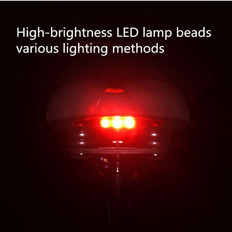 Bicycle Lighted Cushion Mountain Bike With Taillight Saddle Riding Equipment Accessories(White)