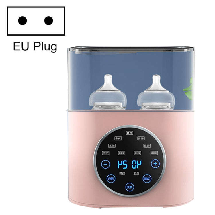 NUBITE N20 2 In 1 Double Bottle Warmer Sterilization Machine, Plug Type:EU Plug(Pink)