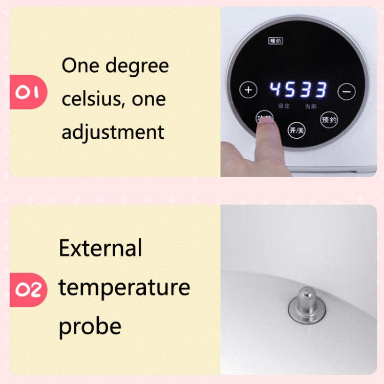 NUBITE N20 2 In 1 Double Bottle Warmer Sterilization Machine, Plug Type:EU Plug(White)