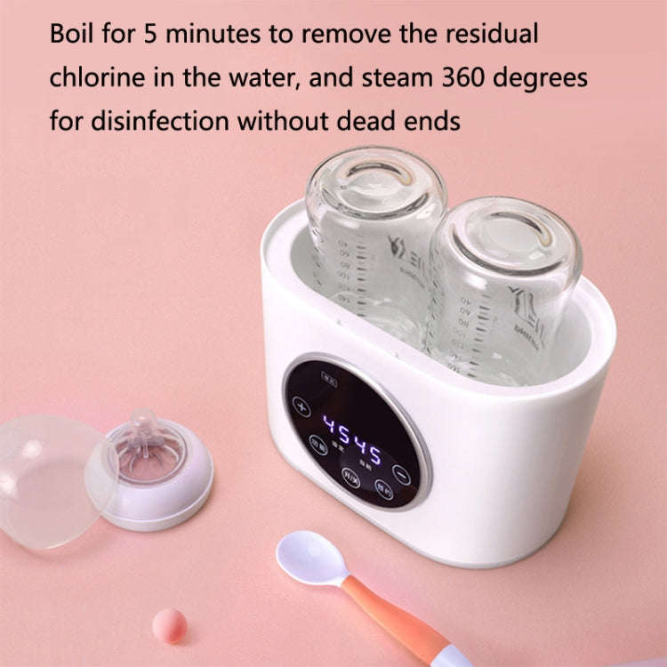 NUBITE N20 2 In 1 Double Bottle Warmer Sterilization Machine, Plug Type:EU Plug(White)