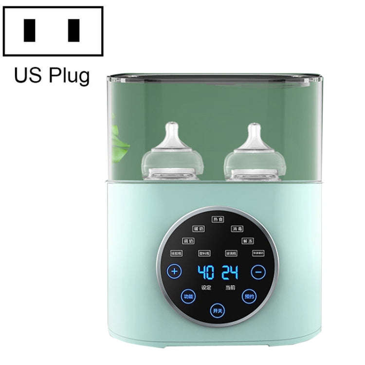 NUBITE N20 2 In 1 Double Bottle Warmer Sterilization Machine, Plug Type:US Plug(Green)