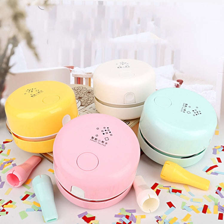 Handheld Desktop Vacuum Cleaner Mini Keyboard Student Eraser Desktop Cleaner Sweeper(Pearl White)