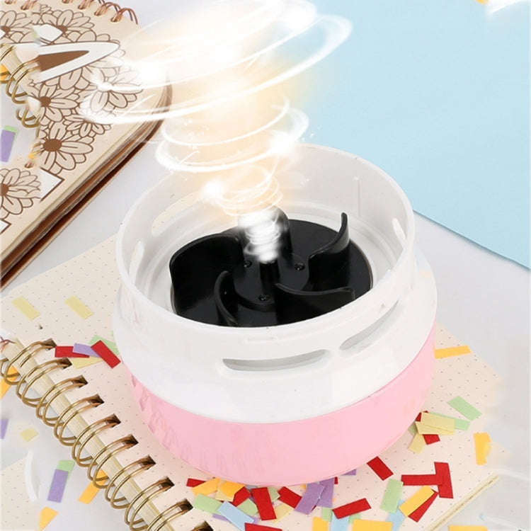 Handheld Desktop Vacuum Cleaner Mini Keyboard Student Eraser Desktop Cleaner Sweeper(Pearl White)