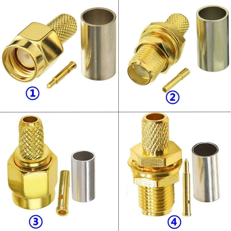 10pcs SMA Male Plug Connector Crimp For RG58 / LMR195 / RG142 / RG400