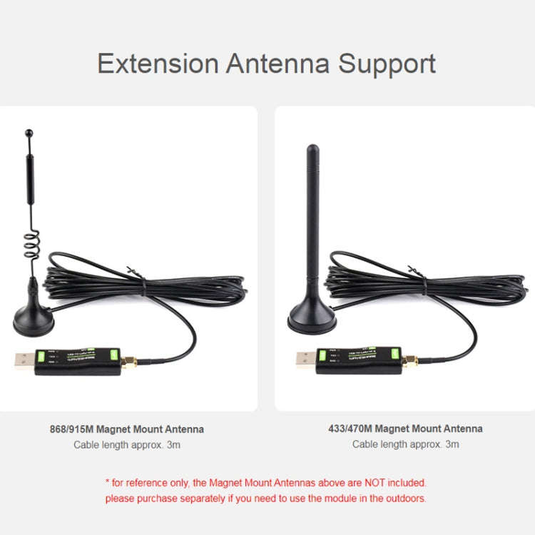2pcs Waveshare 24513 USB To LoRa Data Transfer Module Based On SX1262 LF Version Using TCXO Cryst...