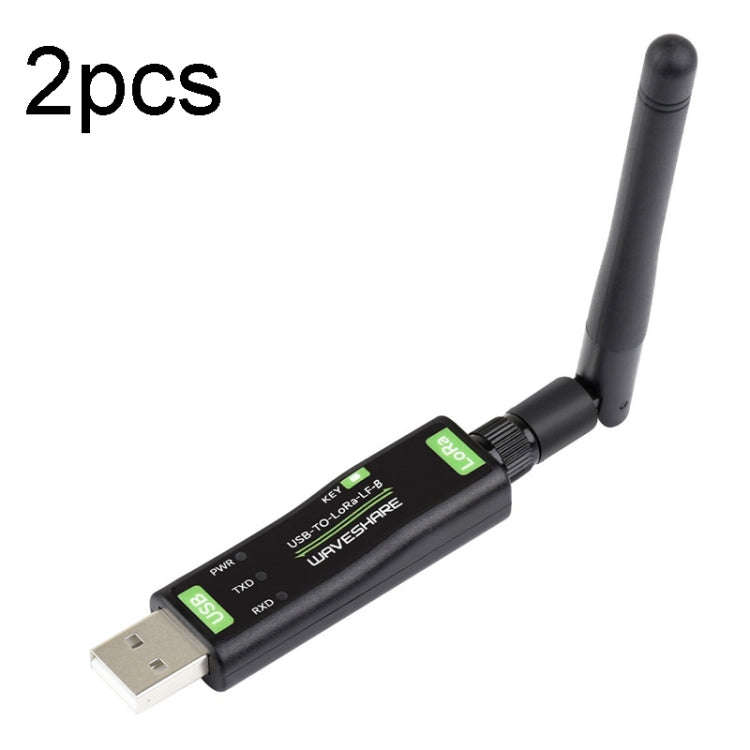 2pcs Waveshare 24514 USB To LoRa Data Transfer Module Based On SX1262 LF Version Using XTAL Cryst...