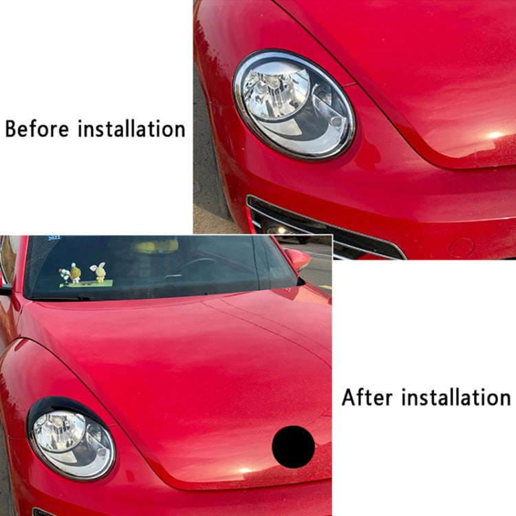 Headlight Eyebrow Modified Car Sticker For Volkswagen Beetle 2012-2018(Piano Black)