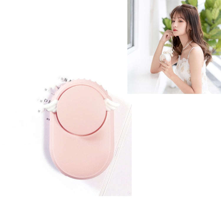 USB Charging Fan Brushless Hanging Neck Mini Sling Lazy Fan(Angel Pink)