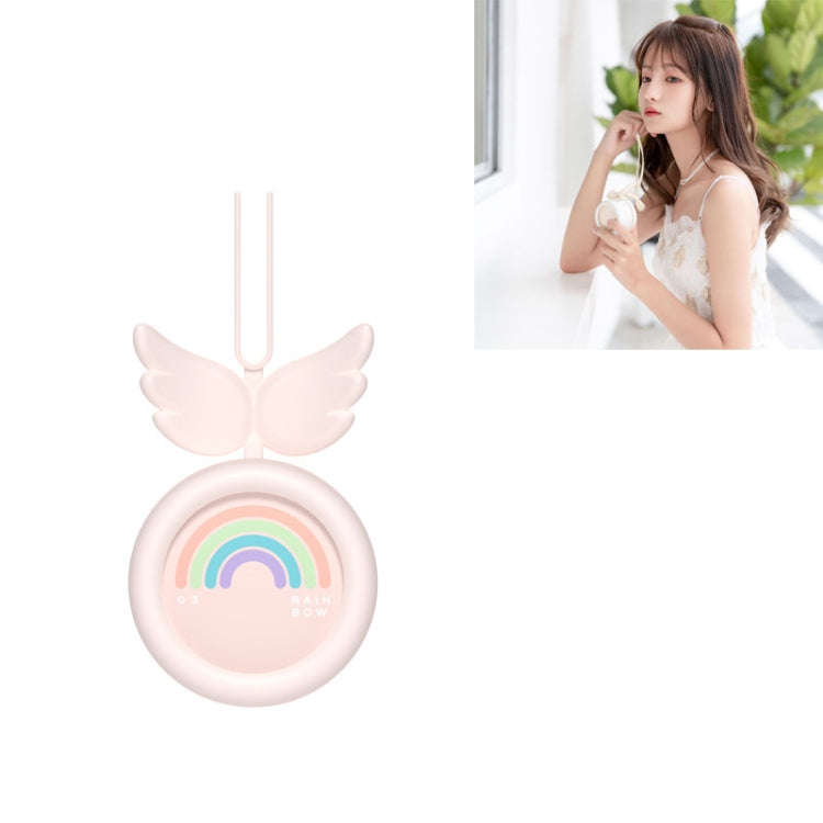 USB Charging Fan Brushless Hanging Neck Mini Sling Lazy Fan(Pink)