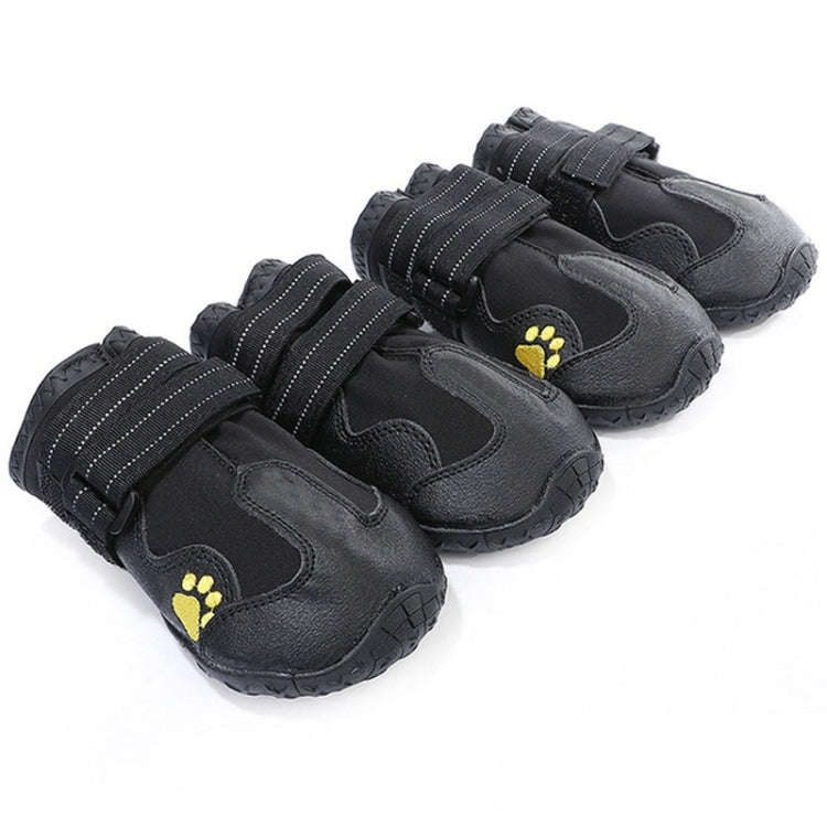 4 in 1 Autumn Winter Pet Dog Foot Cover Waterproof Shoes, Size:8x7cm(Black)
