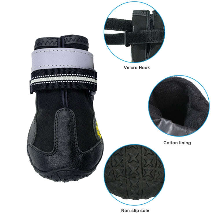 4 in 1 Autumn Winter Pet Dog Foot Cover Waterproof Shoes, Size:8x7cm(Red)