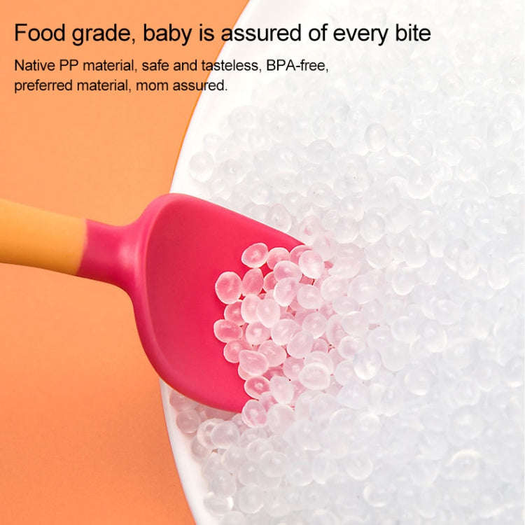 Baby Learning To Eat Bending Training Elbow Twisting Spoon Fork(Red)