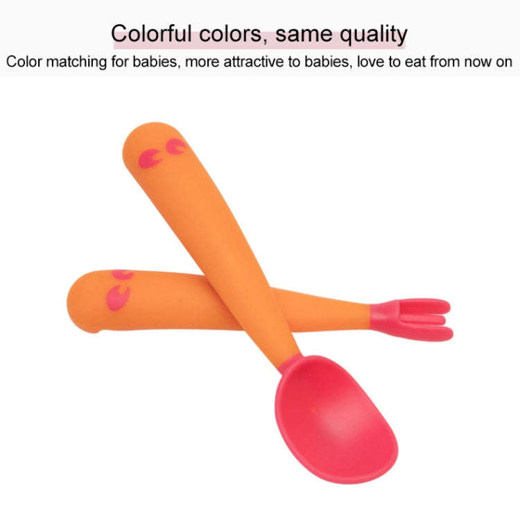 Baby Learning To Eat Bending Training Elbow Twisting Spoon Fork(Red)