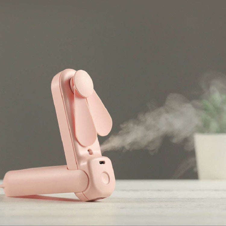 Portable Handheld Multifunction Fold Spray Fan Mini Electric Fan(Girl Pink)