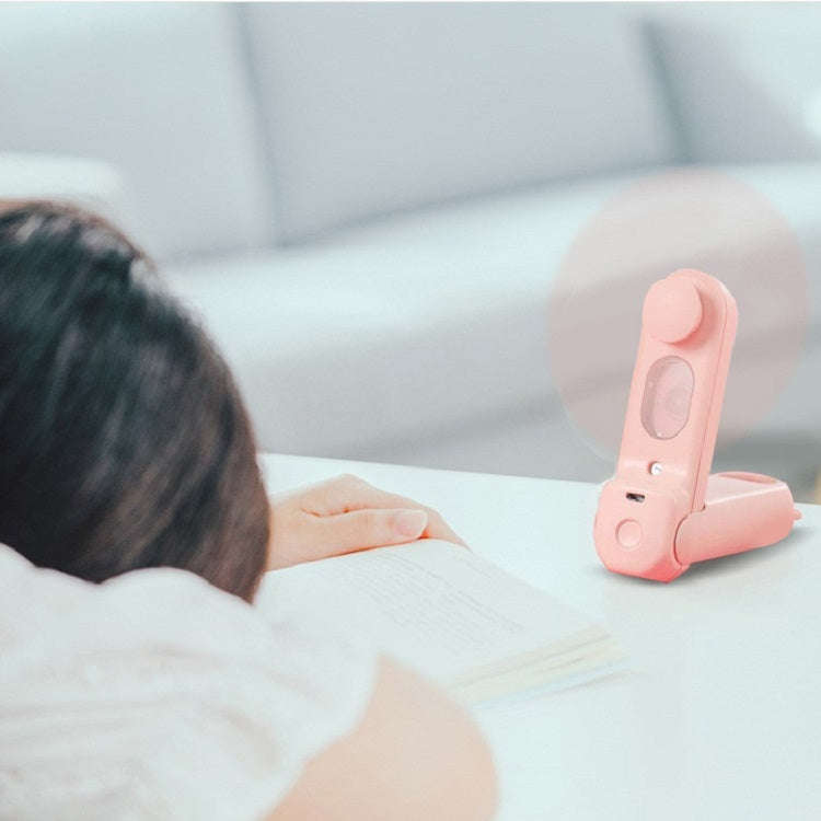 Portable Handheld Multifunction Fold Spray Fan Mini Electric Fan(Girl Pink)