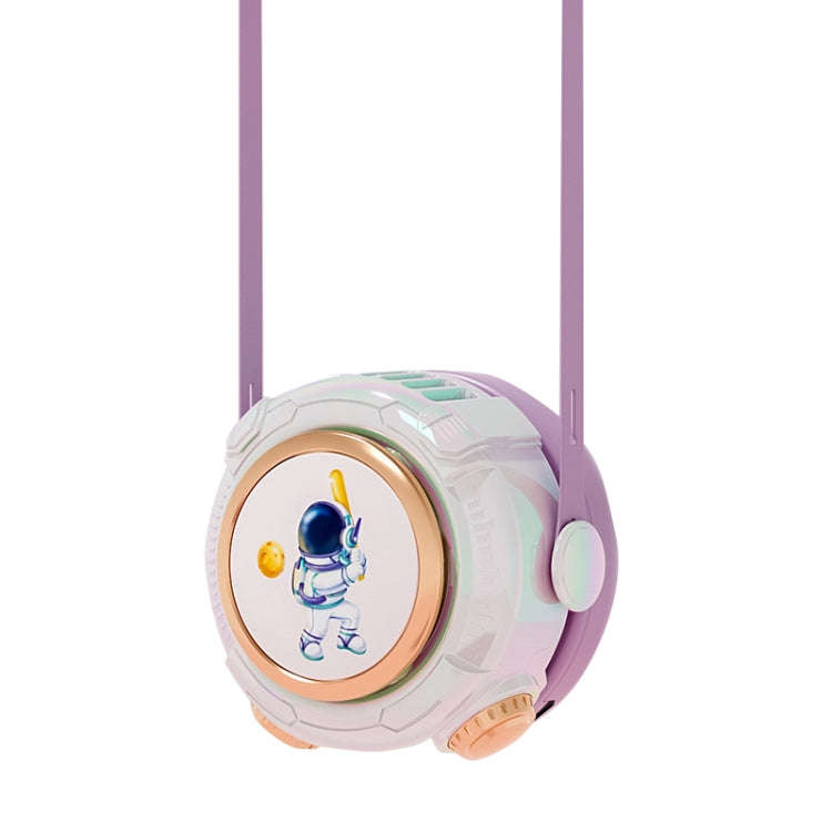 MD666-3 Cartoon Space Capsule Mini Portable Bladeless Hanging Neck Fan(Purple)