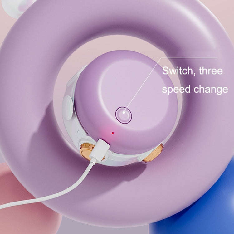 MD666-3 Cartoon Space Capsule Mini Portable Bladeless Hanging Neck Fan(Purple)