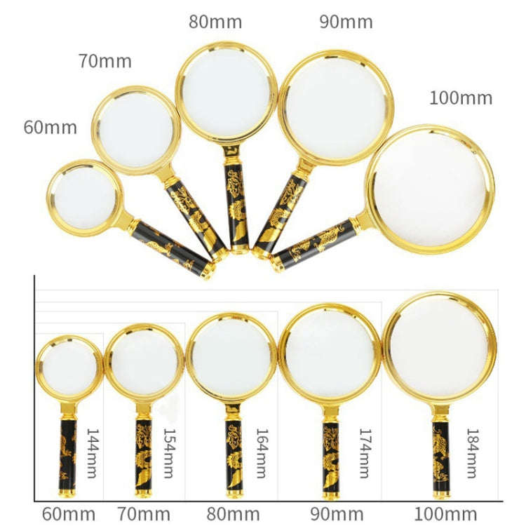 2pcs Elderly Reading Books Handheld Magnifier, Diameter:70mm(Non-removable Handle)