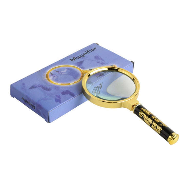 2pcs Elderly Reading Books Handheld Magnifier, Diameter:70mm(Non-removable Handle)
