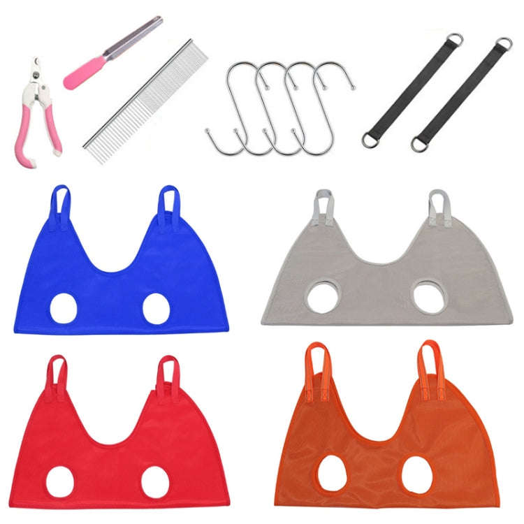 Small & Medium Pet Grooming Polyester Hanging Hammock With Trimming Tool, Size:S(Red)