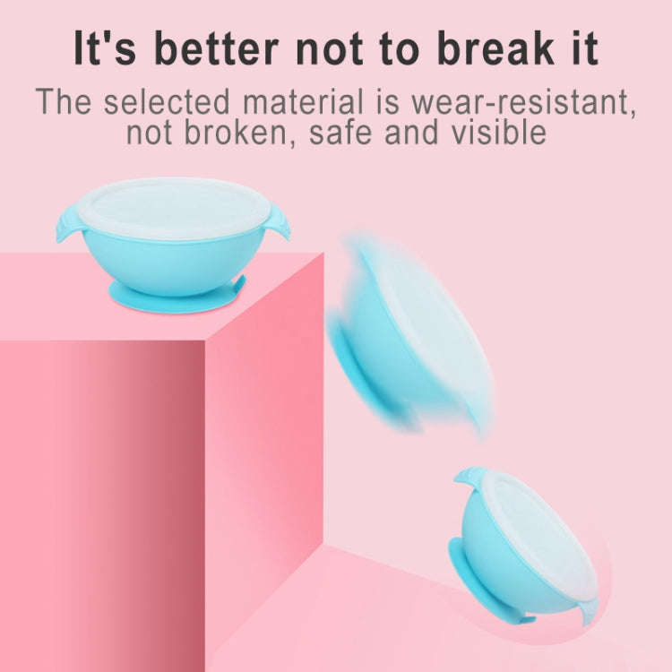 Food Grade Silicone Anti-fall Anti-slip Baby Food Supplement Bowl Suction Cup Bowl(Nude Pink)