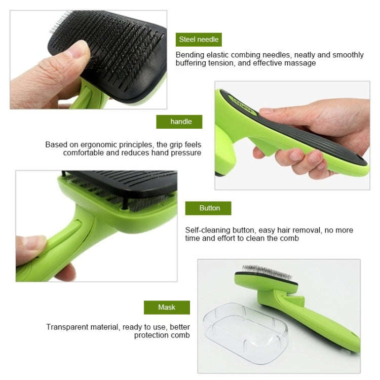 Pet Hair Removal Comb Automatic Hair Removal Brush Dog Hair Grooming Comb Cleaning Supplies