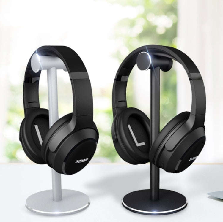 Head-mounted Metal Earphone Holder Internet Cafe Desktop Display Stand(Black)