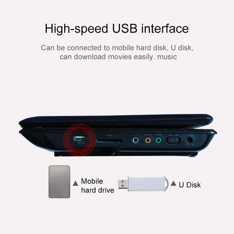 7.8 inch Portable DVD with TV Player, Support SD / MMC Card / Game Function / USB Port(UK Plug)