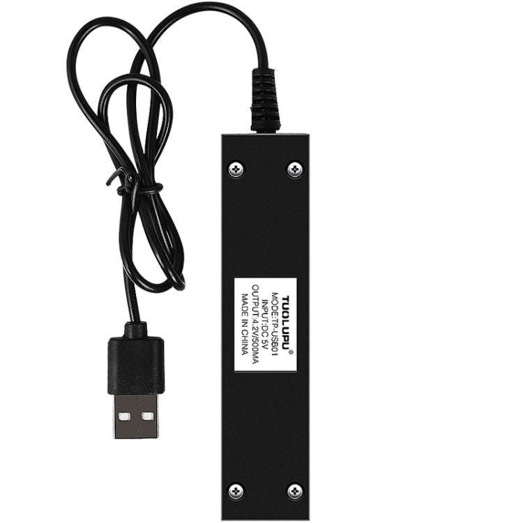 10 PCS USB 18650 Battery Single Slot Holder Charger with Flashlight Function