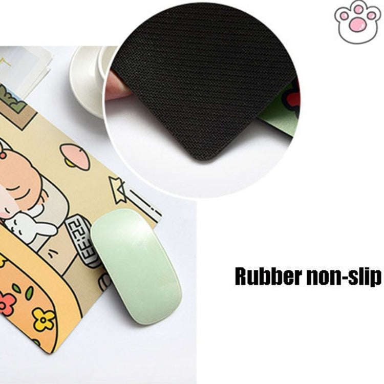 5 PCS Creative Cute Cartoon Rabbit Girl Mouse Pad Laptop Student Mouse Pad(Hide and seek)