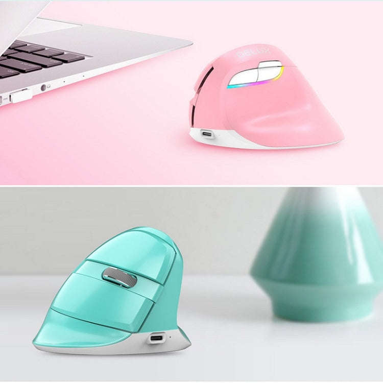 DELUX M618Mini Colorful Wireless Luminous Vertical Mouse Bluetooth Rechargeable Vertical Mouse(El...