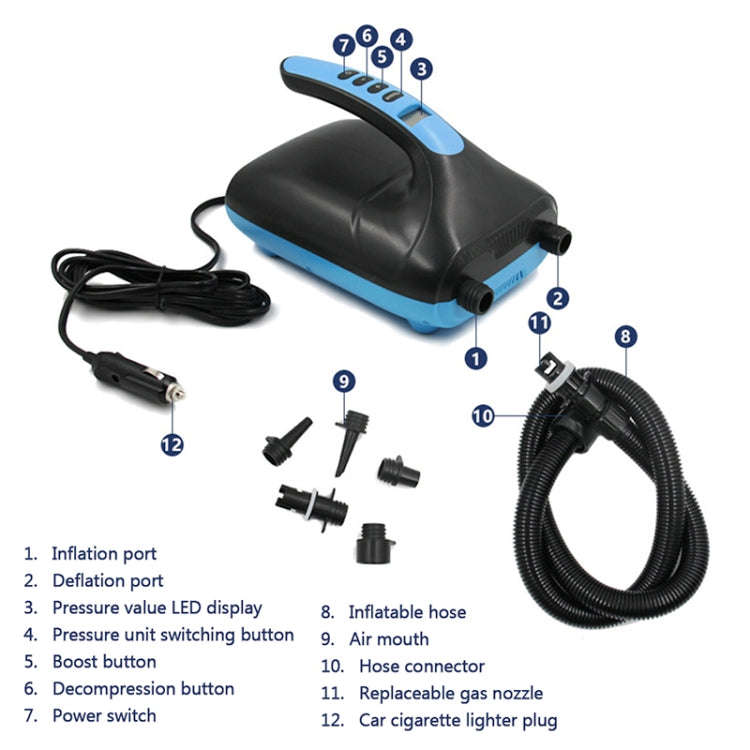 Surf Paddle Board Canoe Inflatable Boat Car High Pressure Electric Air Pump