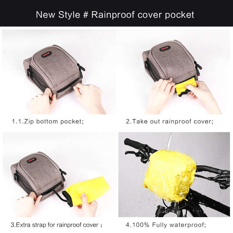 Rhinowalk TF910 Bicycle Front Handlebar Bag Multifunctional Waterproof Phone Bag Riding Bag(Black)