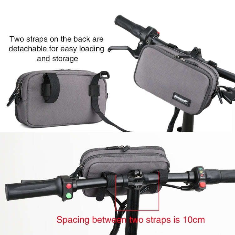 Rhinowalk X2011 Bike Front Bag Bicycle Storage Handlebar Bag Travel Commuting Hanging Bag(Black)