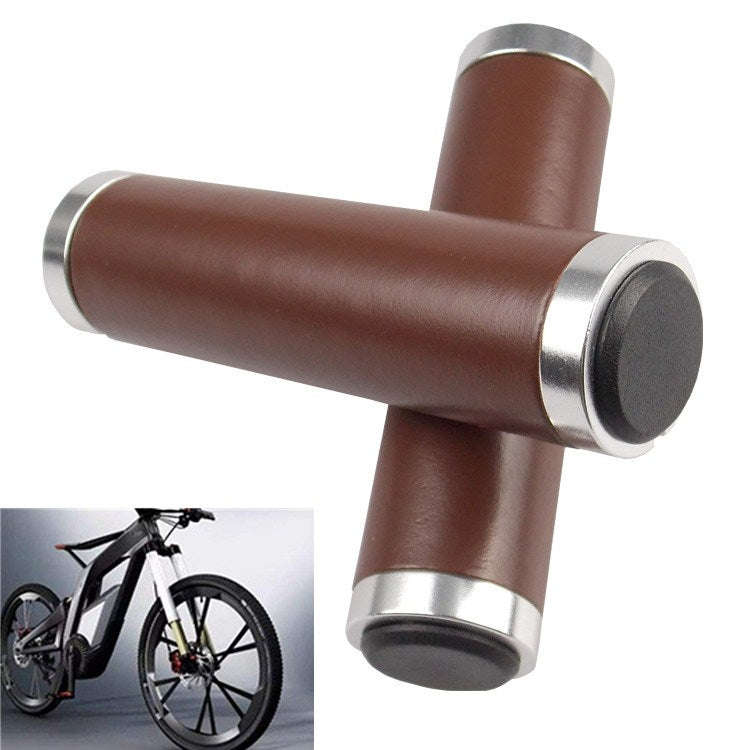 Retro Bicycle Leather Grip Cover Mountain Bike Comfortable Cowhide Grip Cover, Colour: HG005 Ordi...